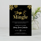 モダンゴールドビジネスホリデーパーティー招待状 箔シーズンカード (立ち正面)