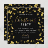 モダンゴールドフォイル企業のホリデーパーティー 招待状 (正面/裏面)
