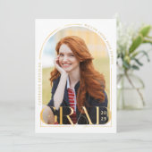 モダンゴールドフォト卒業発表 招待状 (スタンド正面)