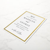 モダンゴールドフレーム結婚式Save the Dateカード 箔招待状 (回転した状態)