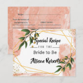 モダンゴールドフレーム アイボリー グリーン フローラル ブライダルシャワー ポストカード (正面/裏面)