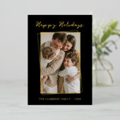 モダンゴールドフレーム ハッピーホリデー 箔シーズンカード (立ち正面)