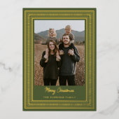 モダンゴールドフレーム ホリデーフォト クリスマスカード 箔シーズンカード (正面)