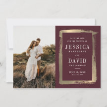 モダンゴールドペイントフレーム写真ウェディング