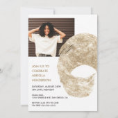 モダンゴールドペイント写真 卒業式招待状 招待状 (裏面)