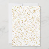 モダンゴールドホワイトドットウェーブライン抽象デザイン 招待状 (裏面)