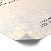 モダンゴールドマーブルグリッターサロン価格表ポスター ポスター (角)