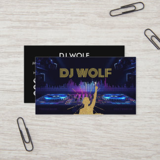 モダンゴールドミュージックイベント DJsミキシングミュージック 名刺
