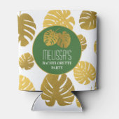モダンゴールドモンステラの葉のバチェロレッテパーティ 缶クーラー (裏面)