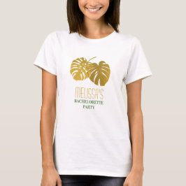 モダンゴールドモンステラの葉の花嫁パーティー Tシャツ