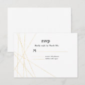 モダンゴールドライン結婚式出欠返信カード 招待状 (正面/裏面)