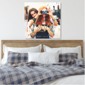 モダンゴールドラブ ブラッシュスクリプトオーバーレイ カップルフォト キャンバスプリント (インサイチュ (寝室))