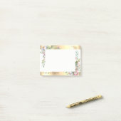 モダンゴールドラメ 象の花 - 名入れデザイン ポストイット (デスク上)