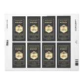 モダンゴールドロゴ蜂蜜ハチミツ瓶 ラベル (フルシート)