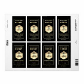 モダンゴールドロゴ ハニービー ハニーハチミツ瓶 ラベル (フルシート)