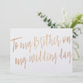 モダンゴールドローズ「私の結婚式の日に兄へ」 招待状 (スタンド正面)