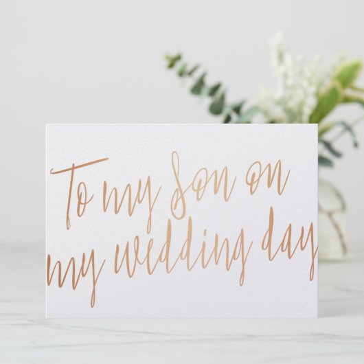 モダンゴールドローズ「私の結婚式の日に、息子へ」 招待状 (スタンド正面)