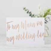 モダンゴールドローズ 「私の結婚式の日に、母へ」 招待状 (スタンド正面)