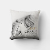 モダンゴールド写真ベイビーバーススタッツ発表 クッション (正面)