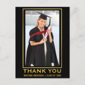 モダンゴールド卒業写真ありがとうございます ポストカード (正面)