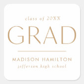 モダンゴールド卒業 スクエアシール (正面)