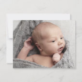 モダンゴールド手書き風フォント 赤ちゃんの写真2枚 サンキューカード (裏面)