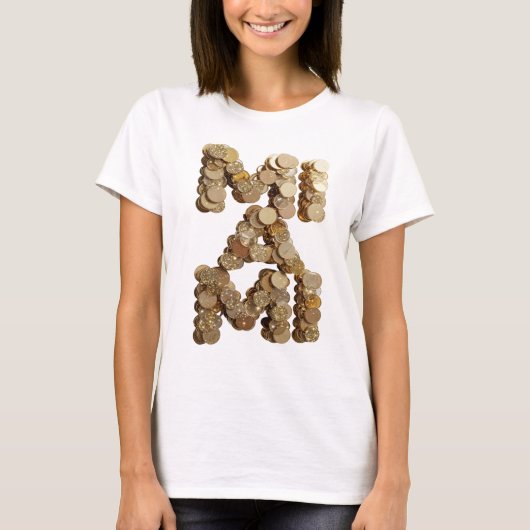 モダンゴールド抽象芸術デザイン Tシャツ (正面)