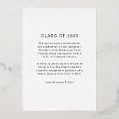 モダンゴールド箔写真卒業発表 箔招待状 (裏面)