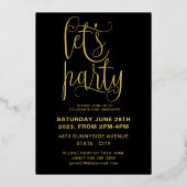 モダンゴールド箔卒業写真パーティー 箔招待状 (裏面)