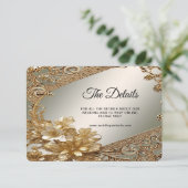 モダンゴールド オルネイト フローラル ディテール エンクロージャー カード (スタンド正面)