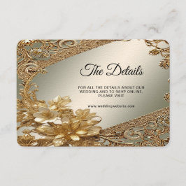 モダンゴールド オルネイト フローラル ディテール エンクロージャー カード