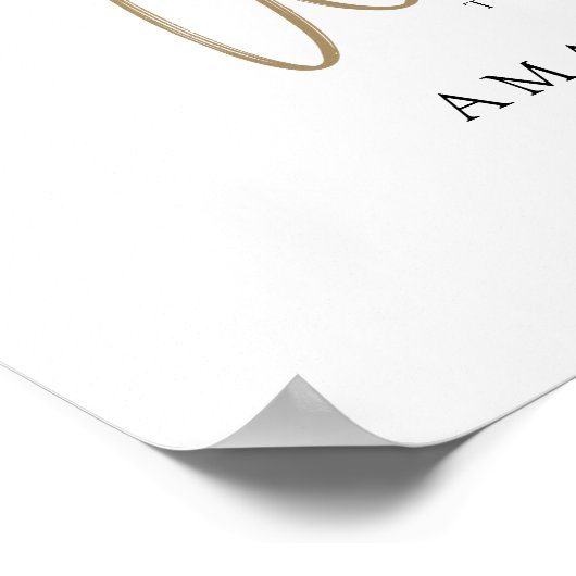 モダンゴールド カスタム 絵画 ウェディング ウェルカム ポスター (角)