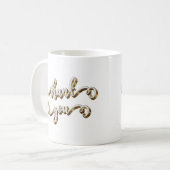 モダンゴールド タイポグラフィー サンクス コーヒーマグカップ (正面左)