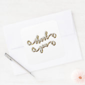 モダンゴールド タイポグラフィー サンクス スクエアシール (封筒)