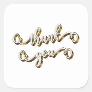 モダンゴールド タイポグラフィー サンクス スクエアシール