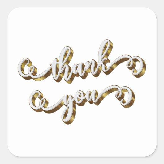 モダンゴールド タイポグラフィー サンクス スクエアシール (正面)