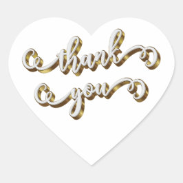 モダンゴールド タイポグラフィー サンクス ハートシール