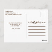 モダンゴールド タイポグラフィー サンクス ポストカード (裏面)