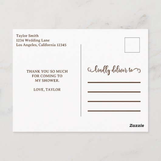 モダンゴールド タイポグラフィー サンクス ポストカード (裏面)