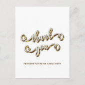 モダンゴールド タイポグラフィー サンクス ポストカード (正面)