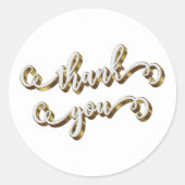 モダンゴールド タイポグラフィー サンクス ラウンドシール (正面)