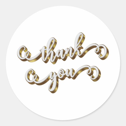 モダンゴールド タイポグラフィー サンクス ラウンドシール (正面)