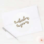 モダンゴールド タイポグラフィー サンクス ラウンドシール (封筒)