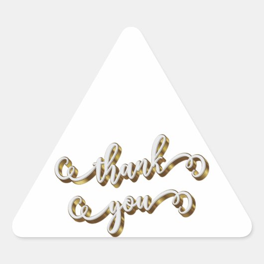 モダンゴールド タイポグラフィー サンクス 三角形シール (正面)