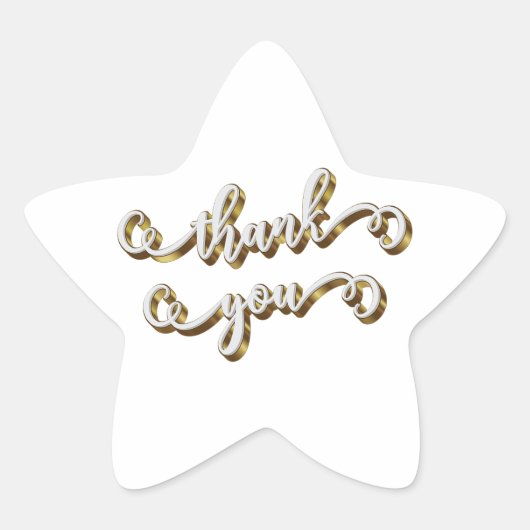 モダンゴールド タイポグラフィー サンクス 星シール (正面)