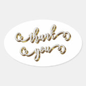 モダンゴールド タイポグラフィー サンクス 楕円形シール (正面)