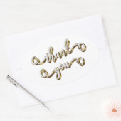 モダンゴールド タイポグラフィー サンクス 楕円形シール (封筒)