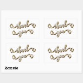 モダンゴールド タイポグラフィー サンクス 長方形シール (シート)