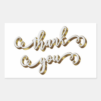 モダンゴールド タイポグラフィー サンクス 長方形シール