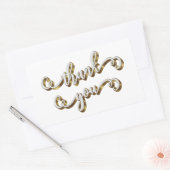 モダンゴールド タイポグラフィー サンクス 長方形シール (封筒)